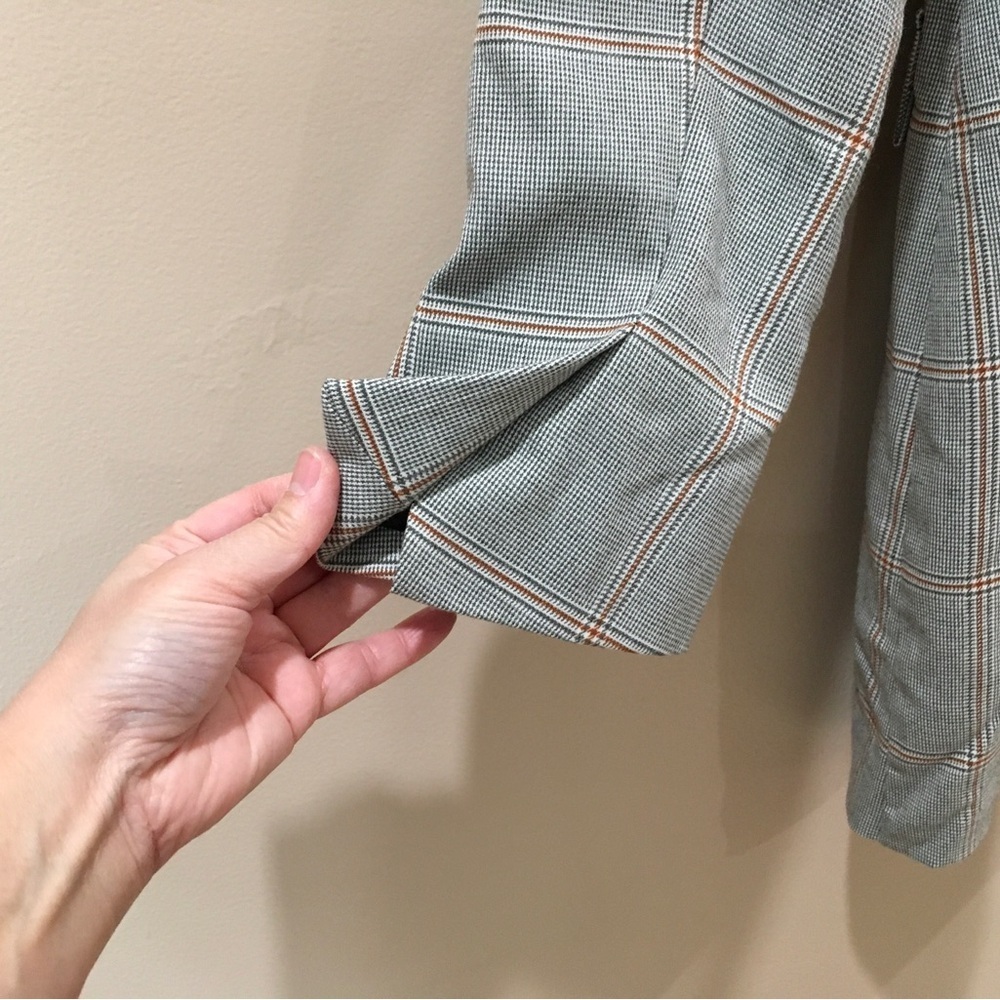 Abercrombie&fitch Women’s SP Blazer Dress Plaid Gray Preppy Classic Old Money - Picture 6 of 11